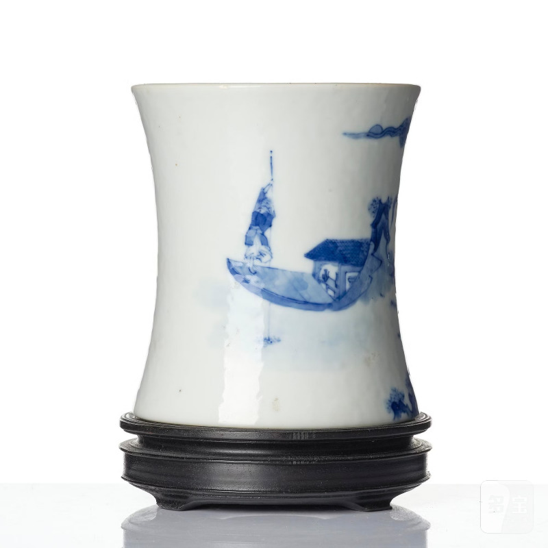 A blue and white brush-pot, - 图4